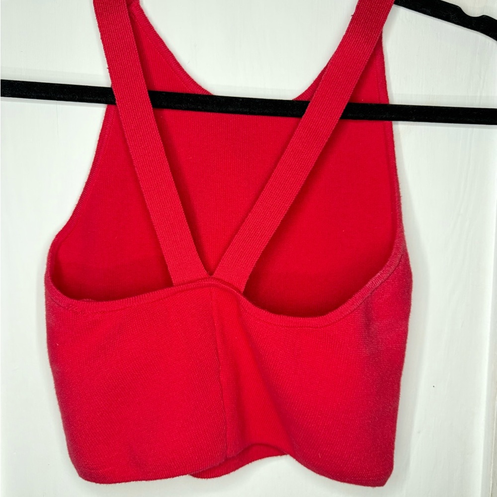 Los Angeles Apparel Vibrant Red knits crop top - Picture 3 of 7